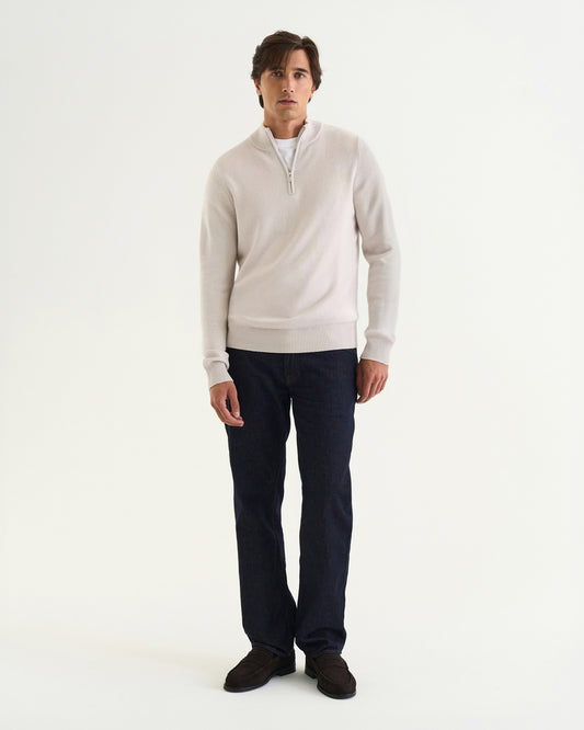 Victor merino cashmere half zip marble