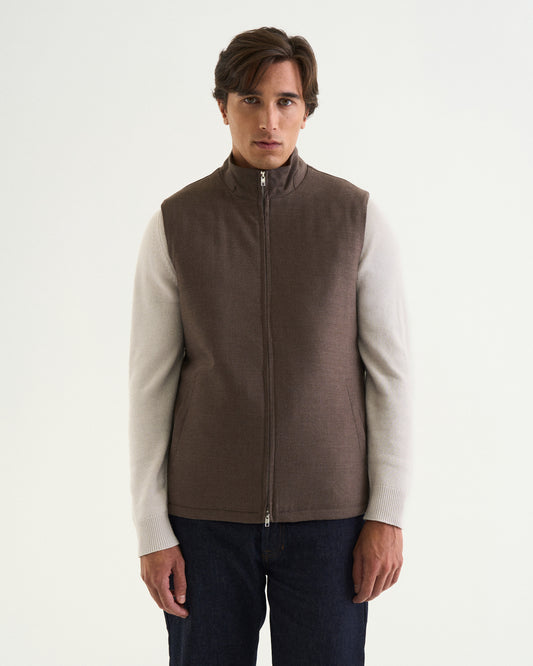 Massimo Ull Flannel Vest brown