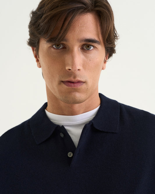 Noa merino cashmere polo navy