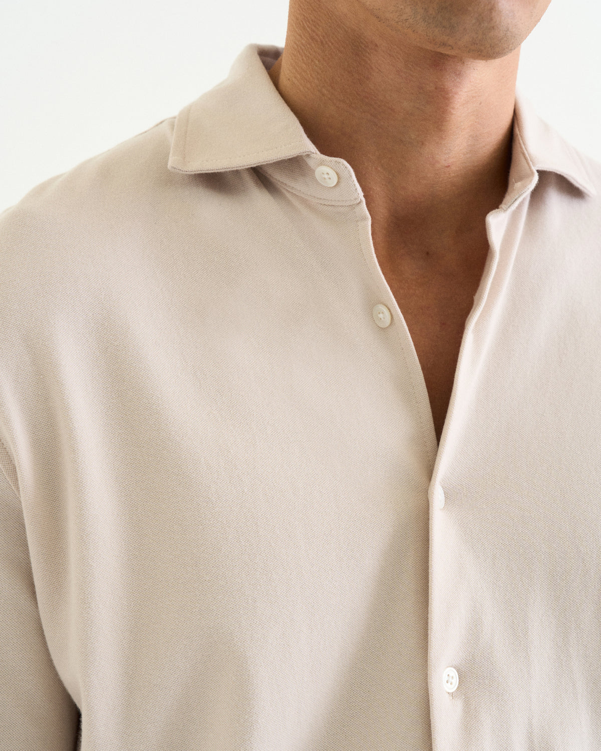 Felix Cotton Pique Shirt beige