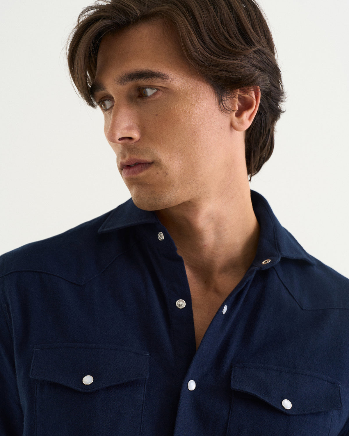 Western flannel shirt navy