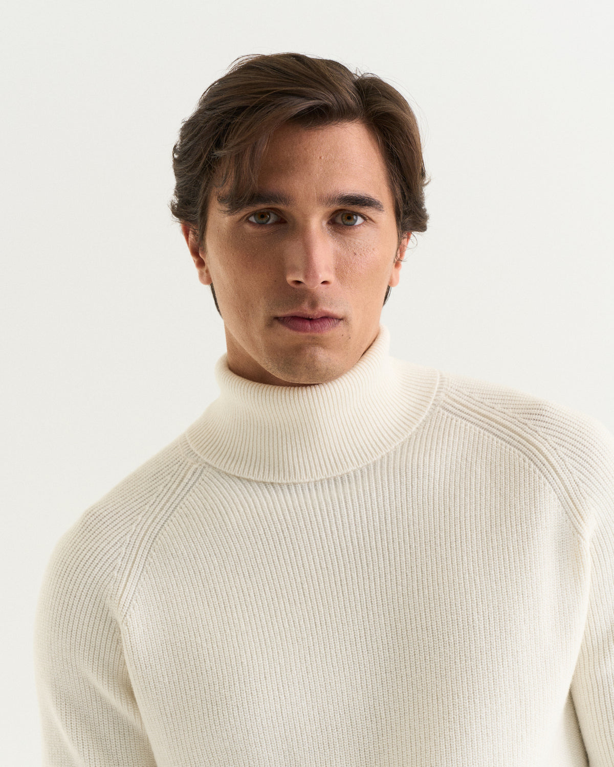 St.Moritz merino rib roll-neck off white