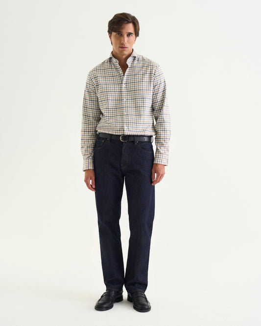 Enzo flannel shirt beige