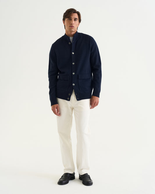 Leo merino cardigan Navy
