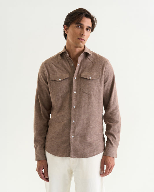 Western flannel shirt brown