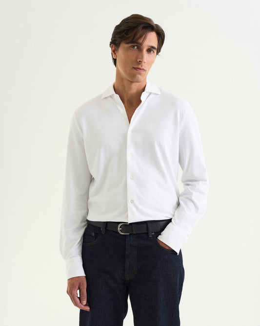 Felix Cotton Pique Shirt White