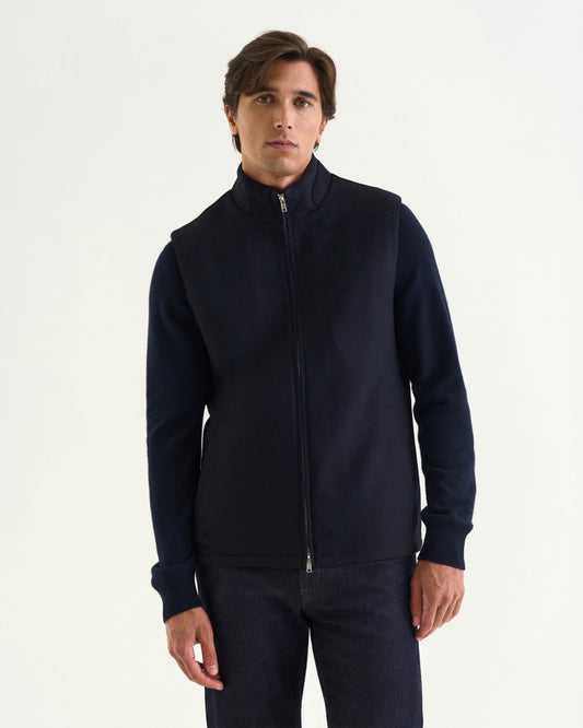 Massimo Ull Flannel Vest navy
