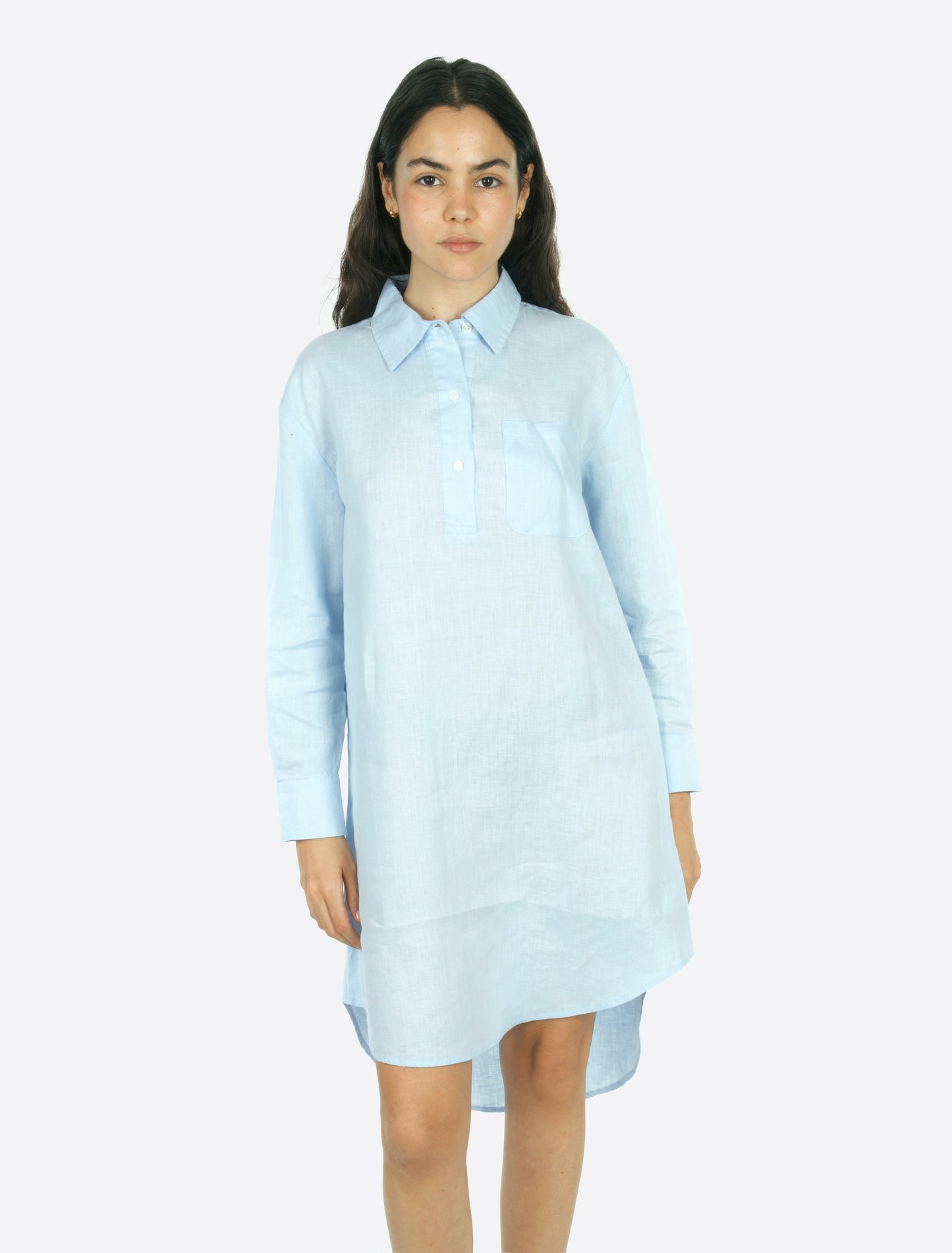Alba Linen shirt dress Lyseblå
