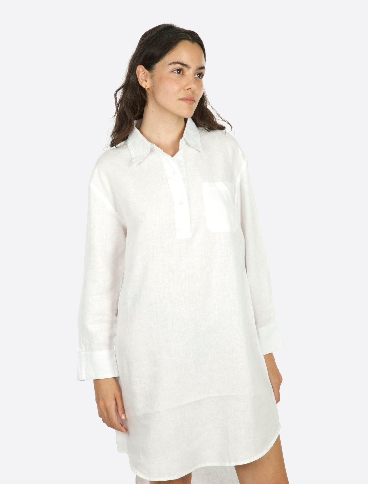 Alba Linen shirt dress Hvit