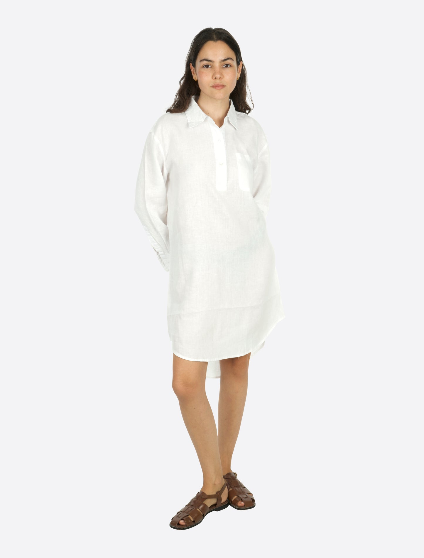 Alba Linen shirt dress Hvit