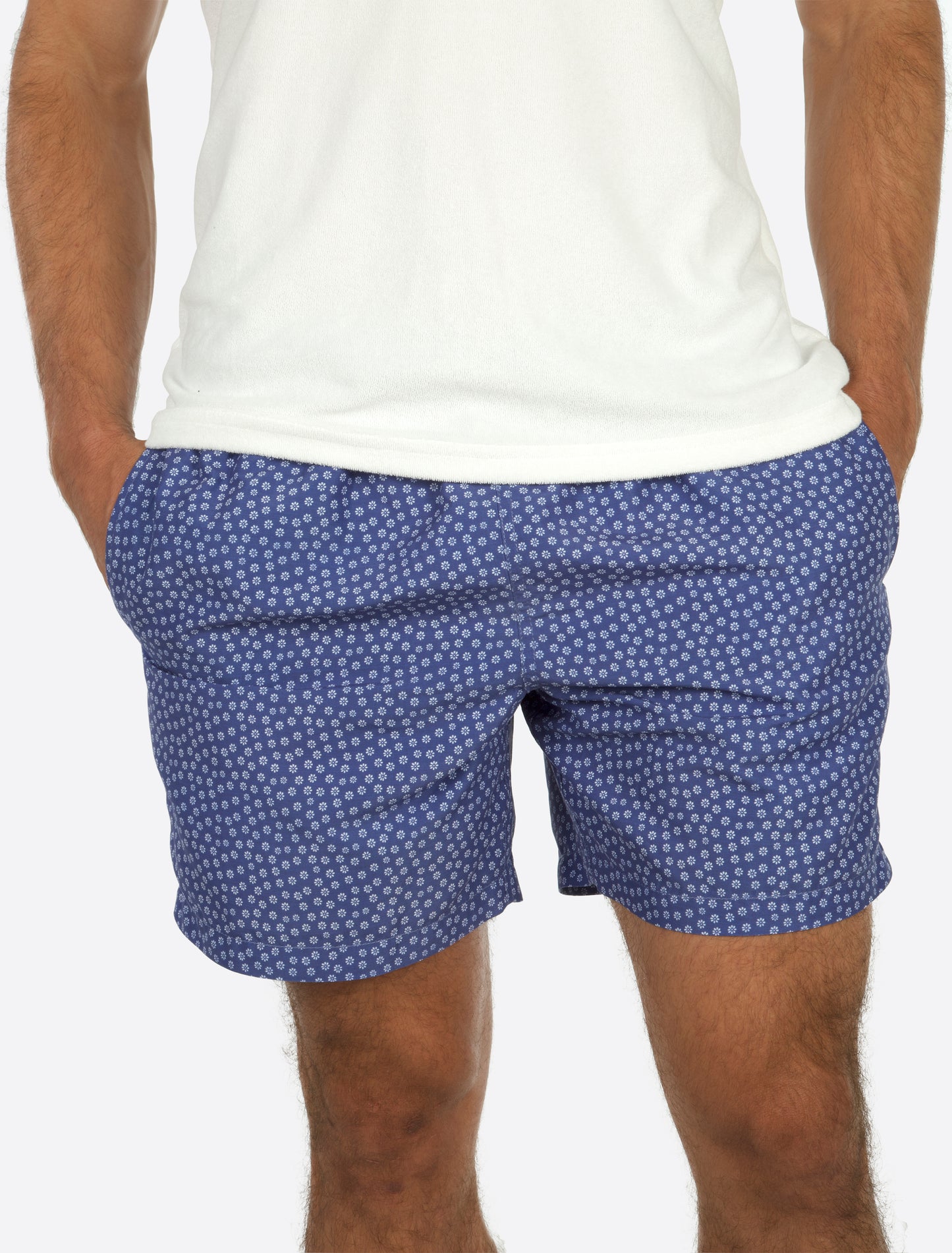 Classic Swim Shorts Blue small flower