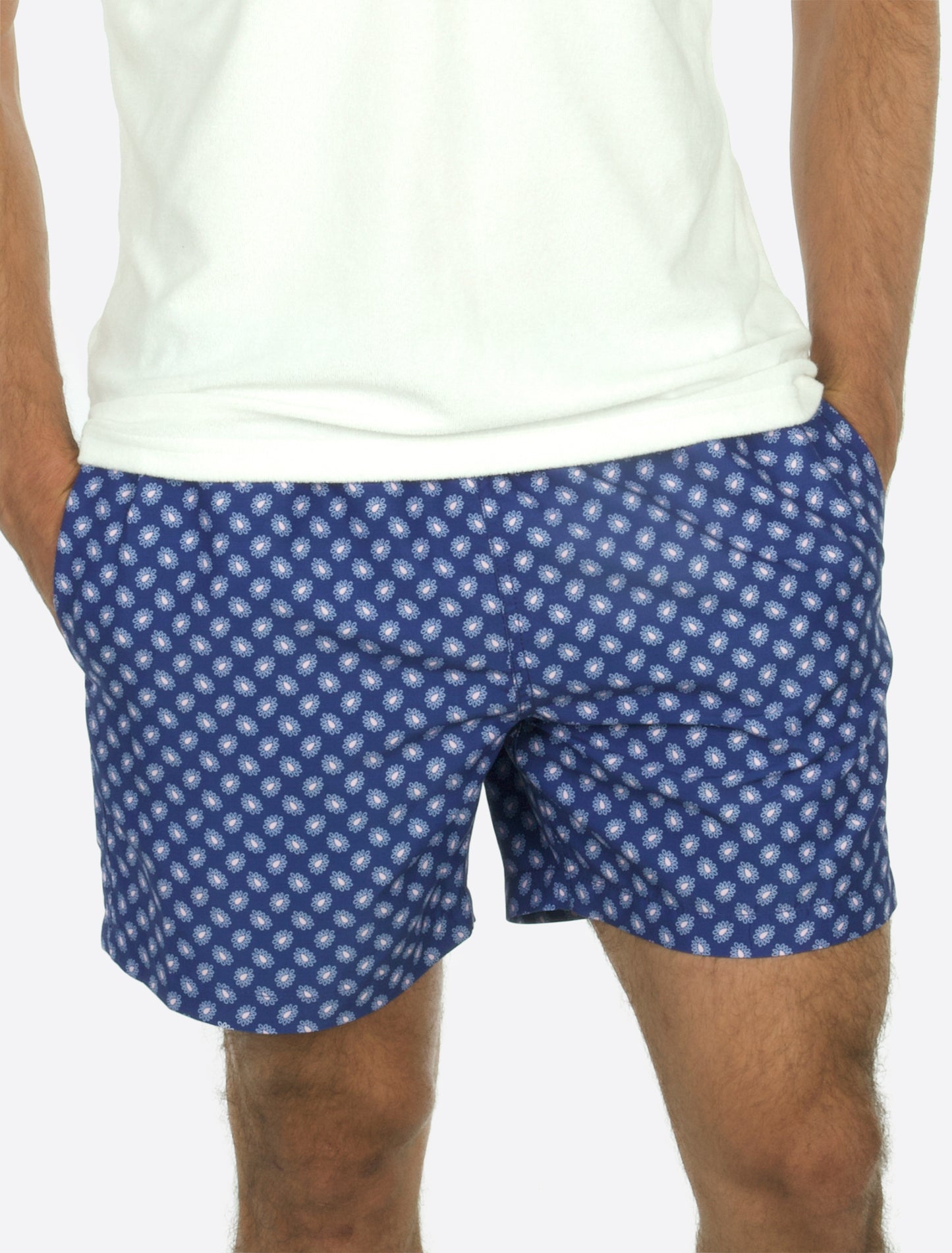 Classic Swim Shorts Navy pink flower
