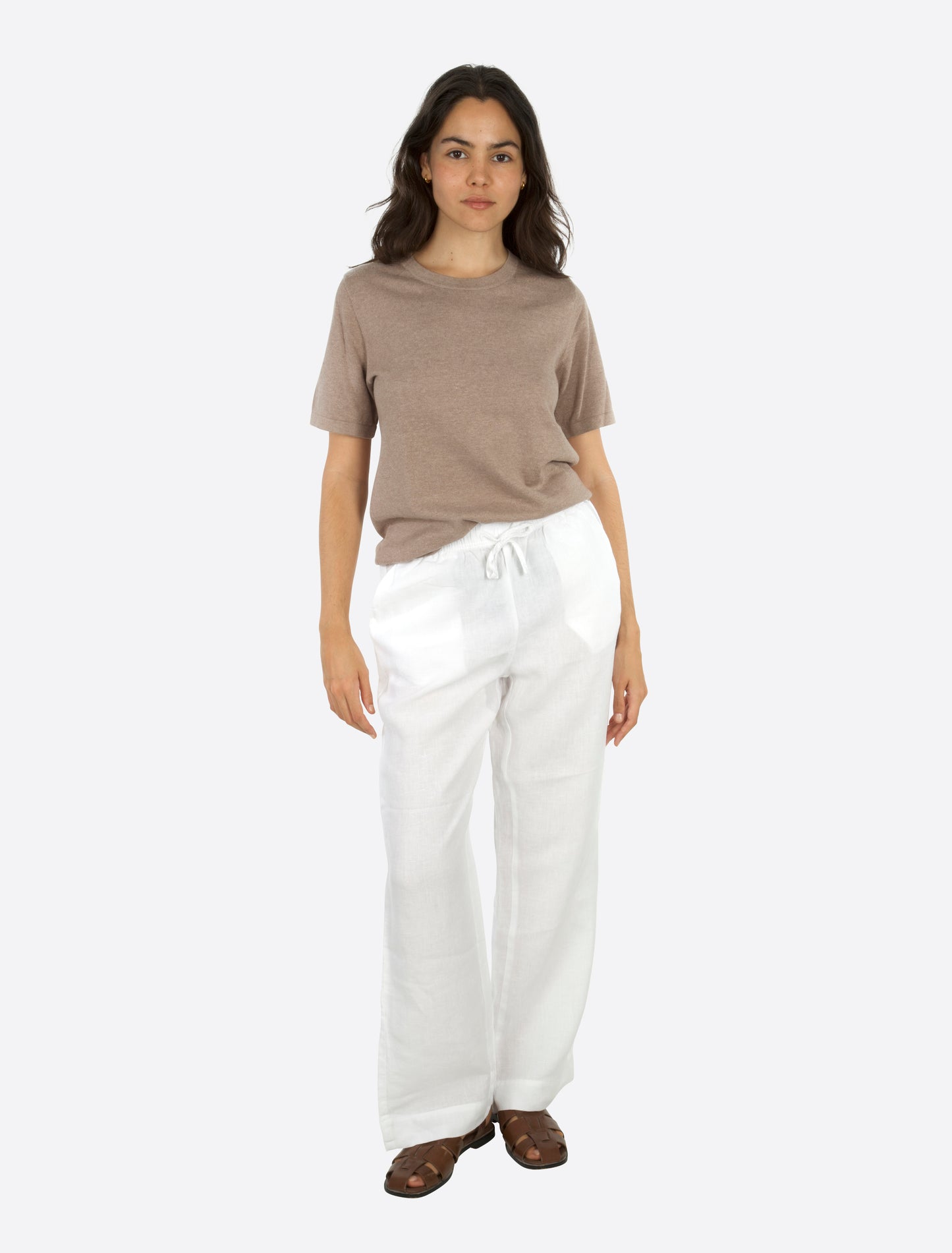 Cleo strikket t-skjorte Taupe brun