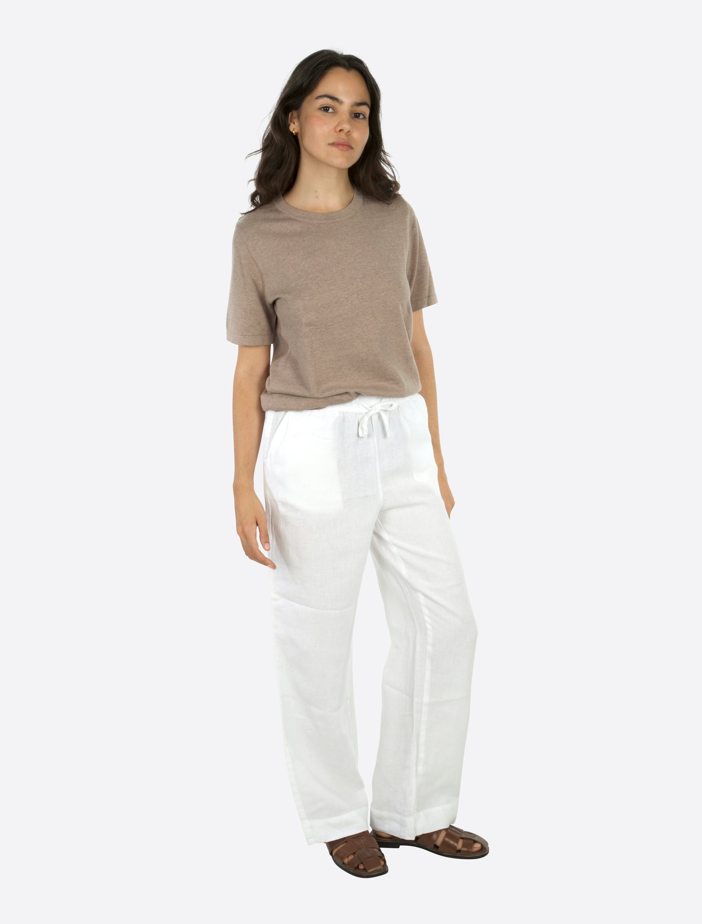 Cleo strikket t-skjorte Taupe brun