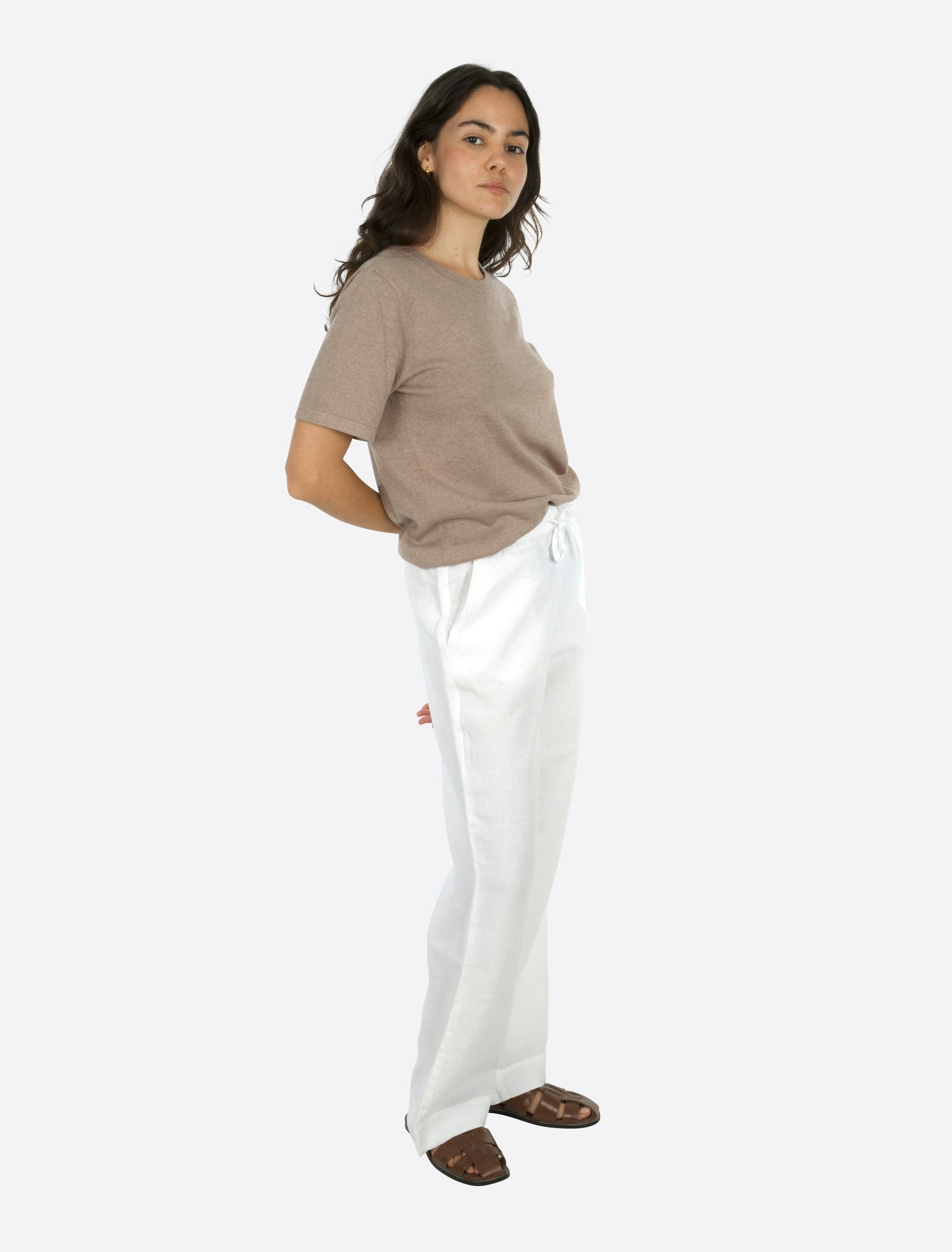 Cleo strikket t-skjorte Taupe brun