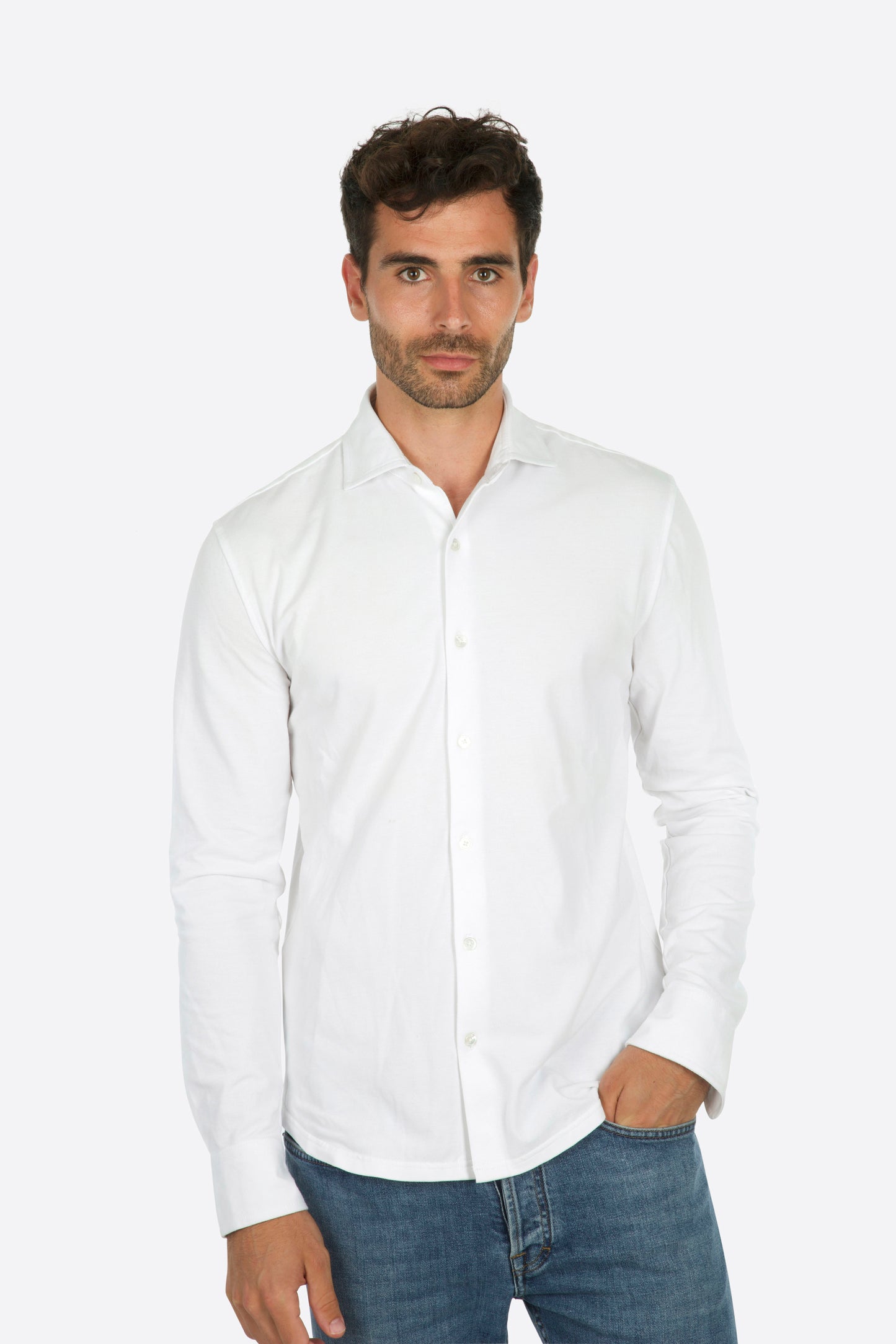 Felix Cotton Pique Shirt White