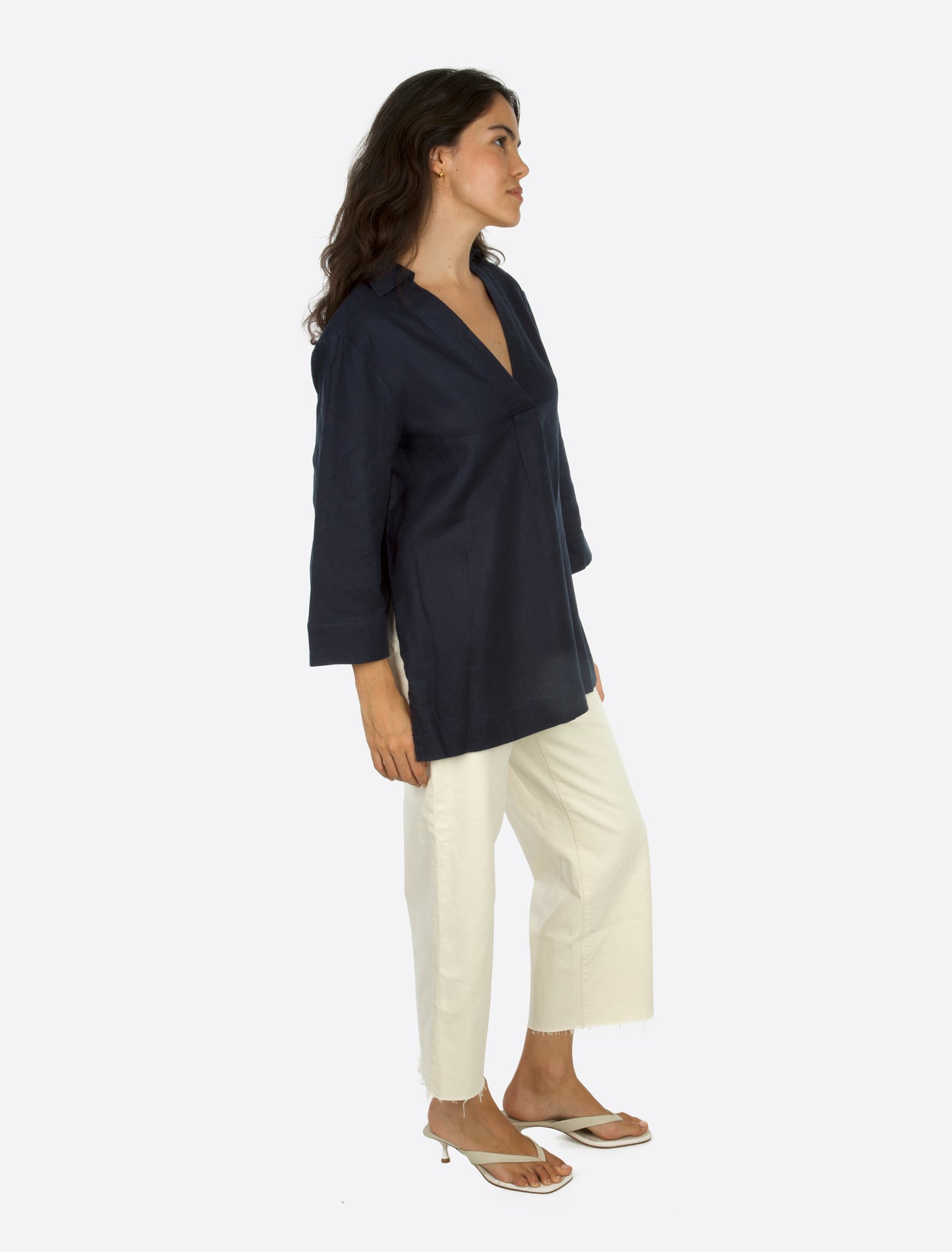 Lea popover v-neck Navy