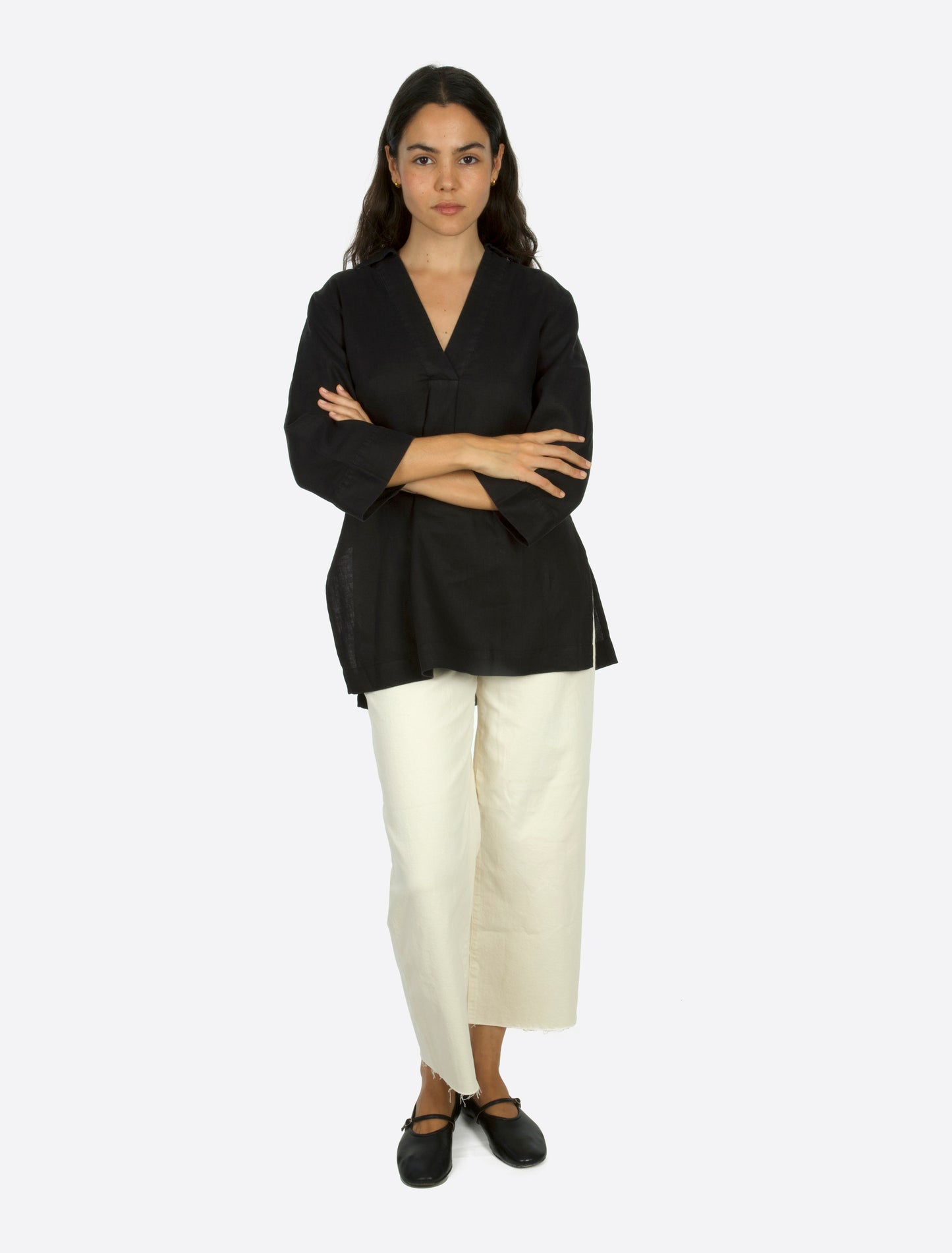 Lea popover v-neck svart