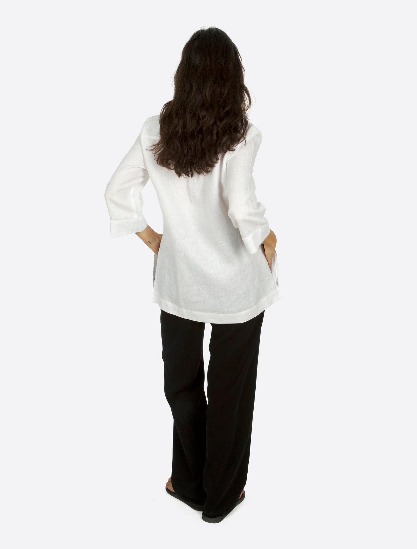 Lea popover v-neck hvit