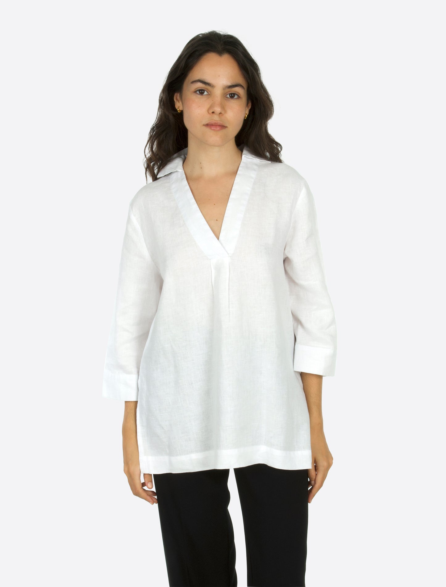 Lea popover v-neck hvit