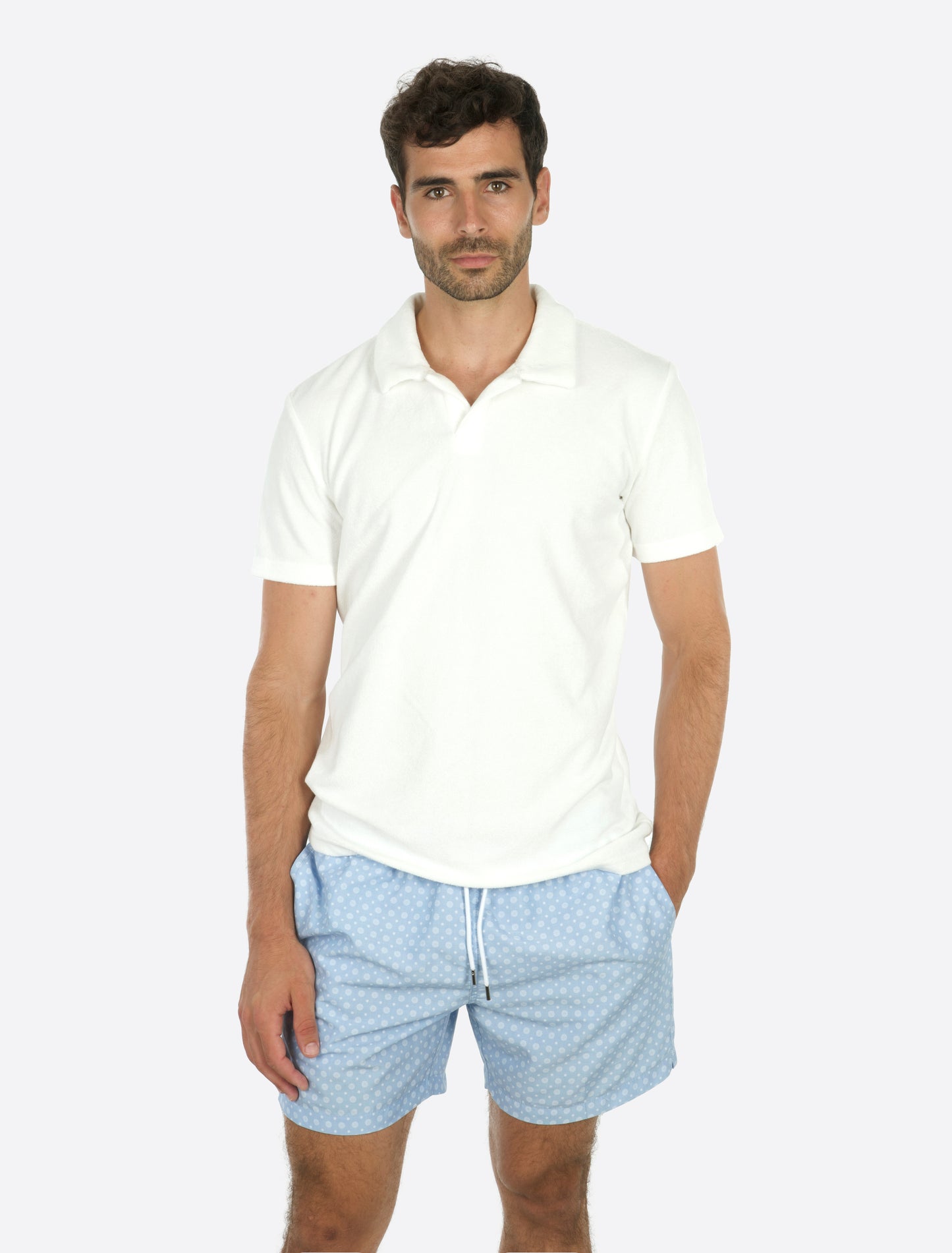 Classic Swim Shorts Light blue small circle