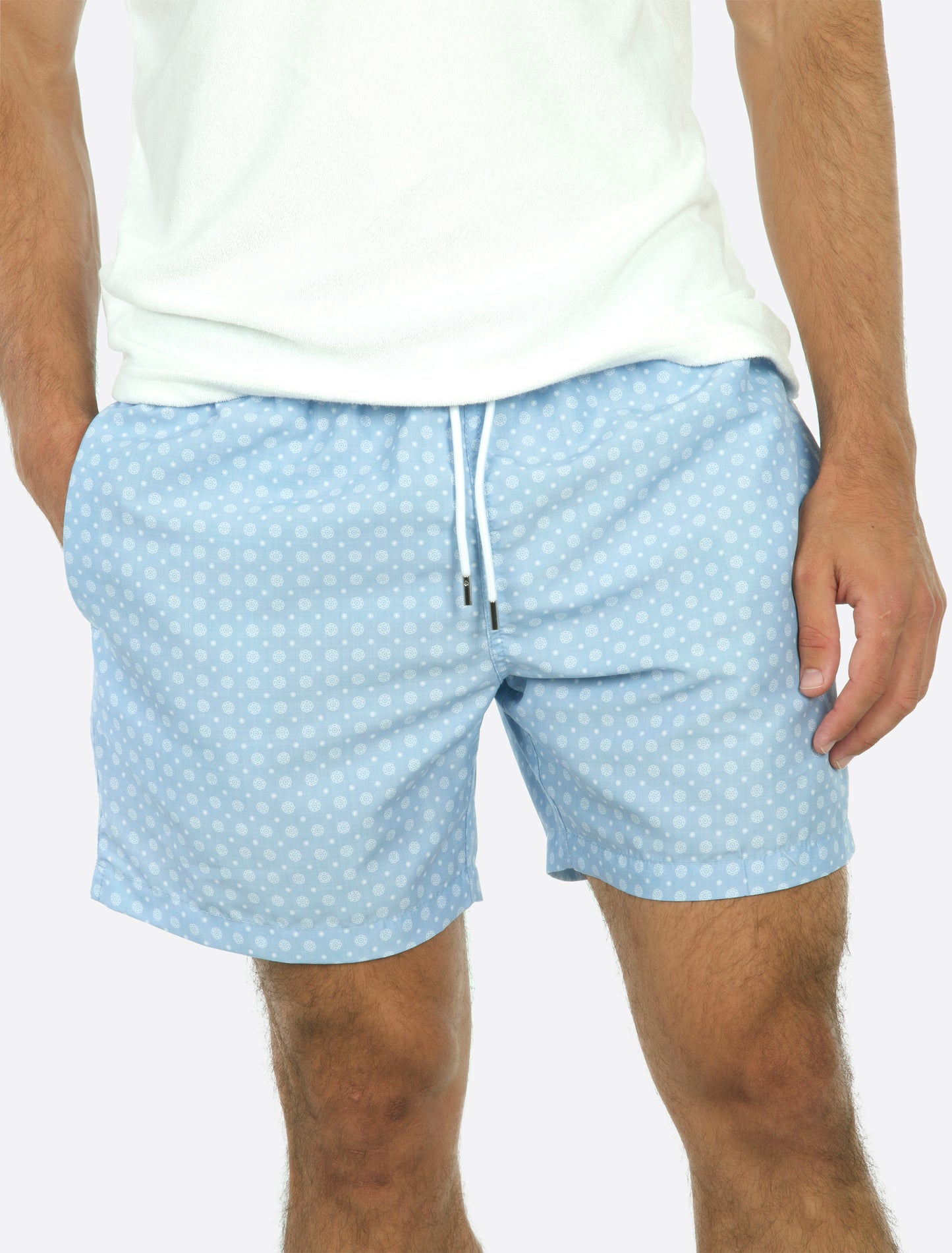 Classic Swim Shorts Light blue small circle