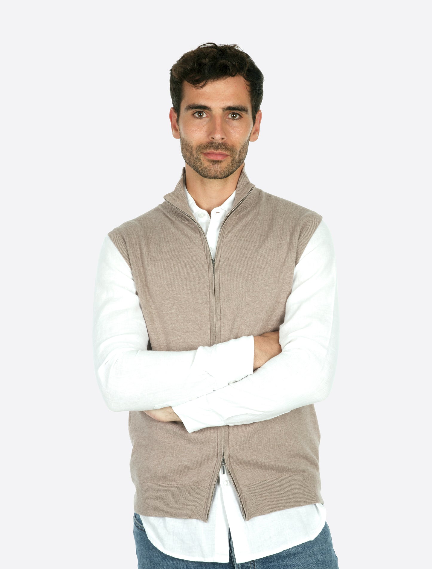 Luis Knitted Vest Taupe