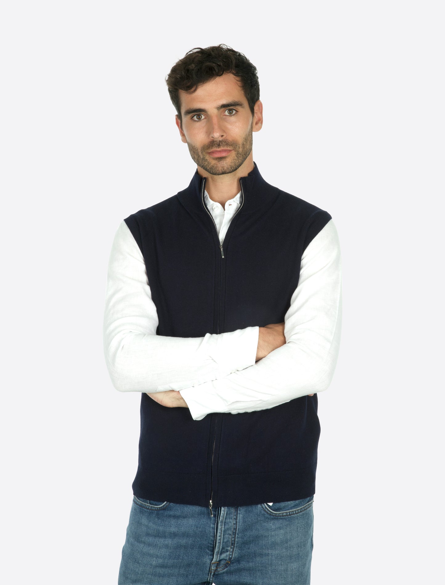 Luis Knitted Vest Navy