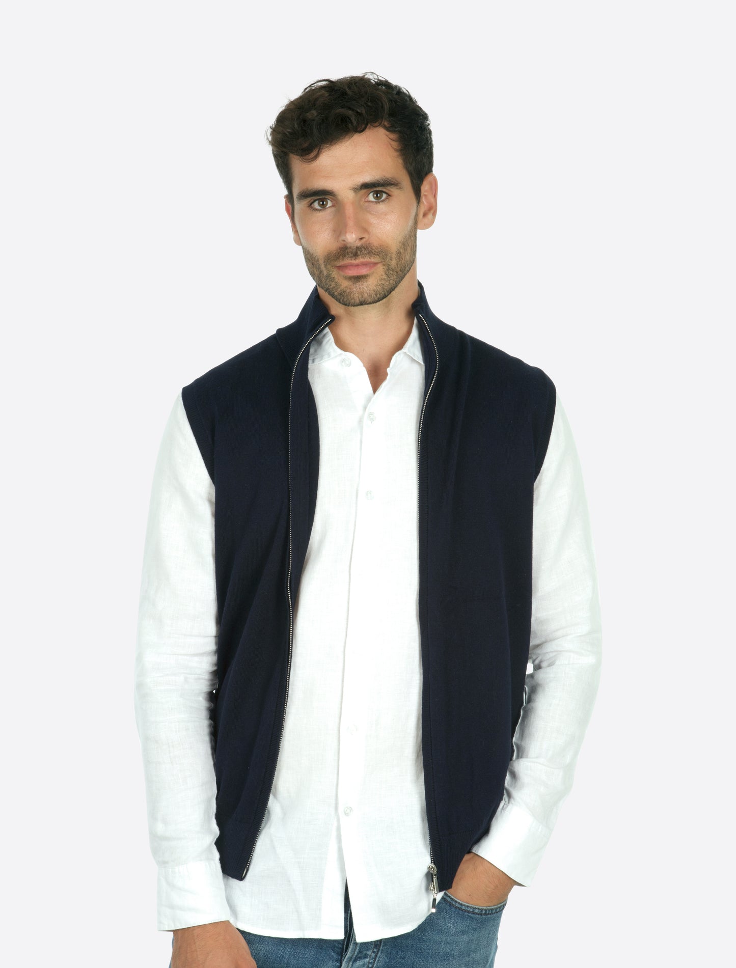 Luis Knitted Vest Navy