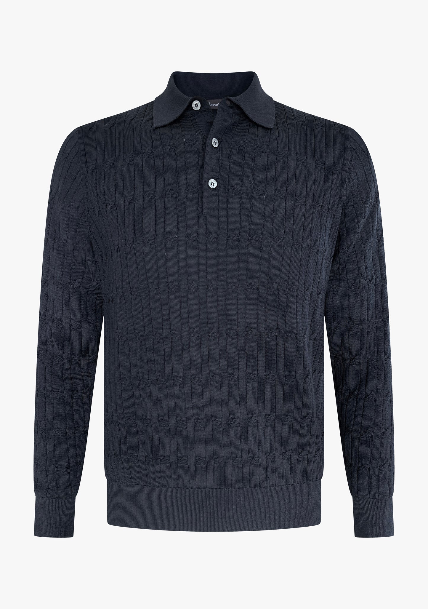 Max cable polo shirt navy