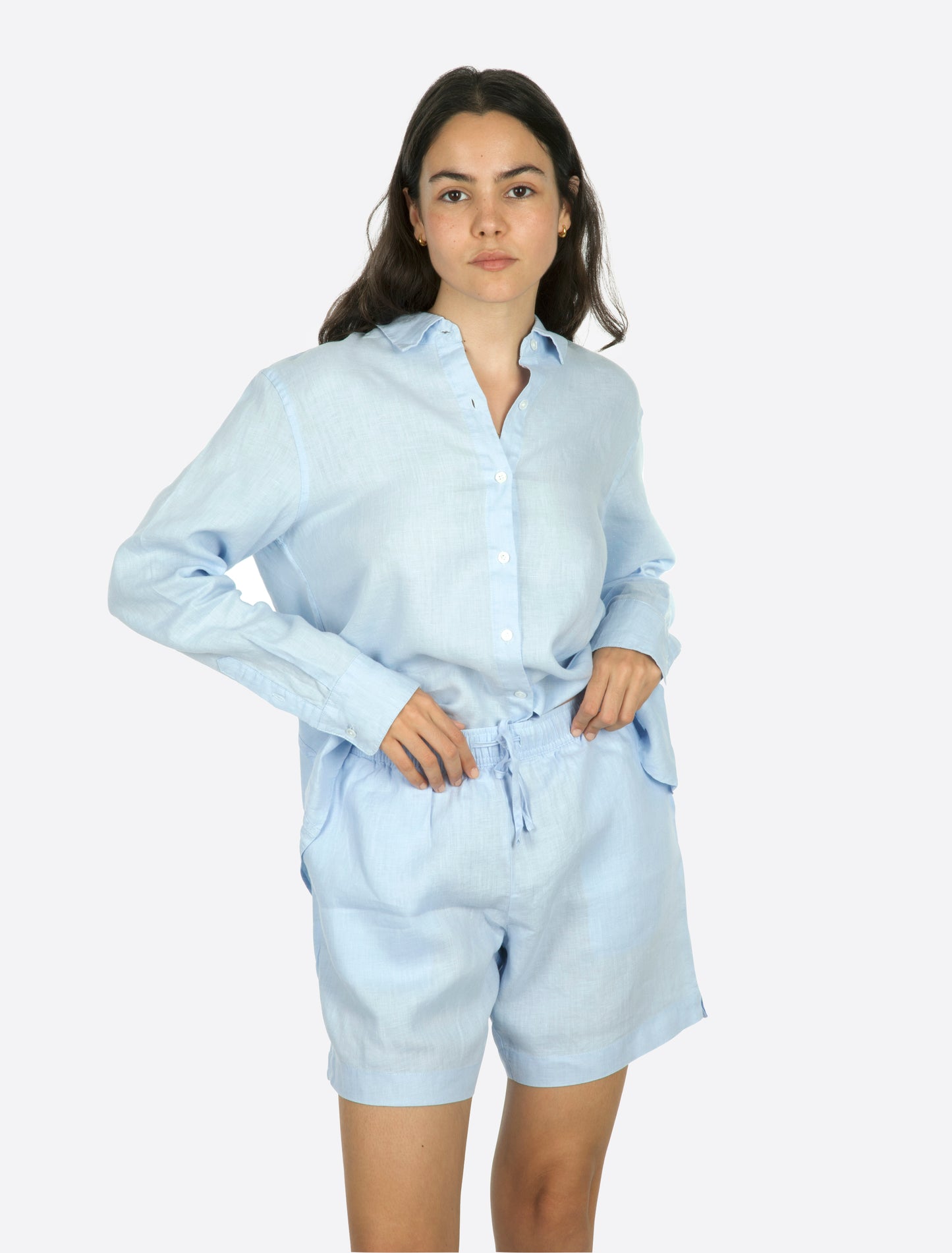 Palma Linen shorts Lyseblå