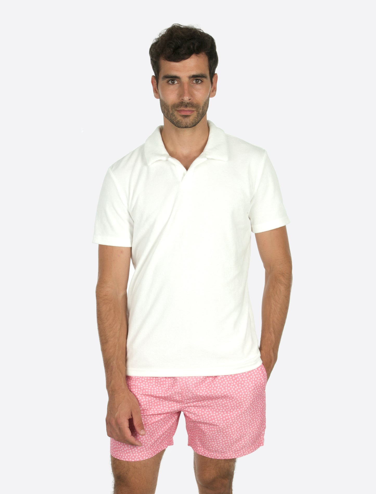 Classic Swim Shorts Pink small flower