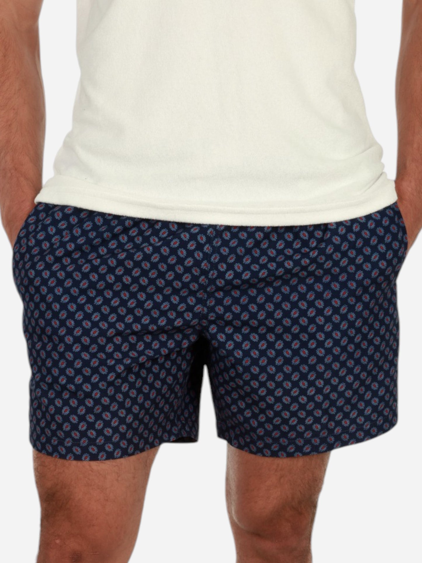 Classic Swim Shorts Navy red flower