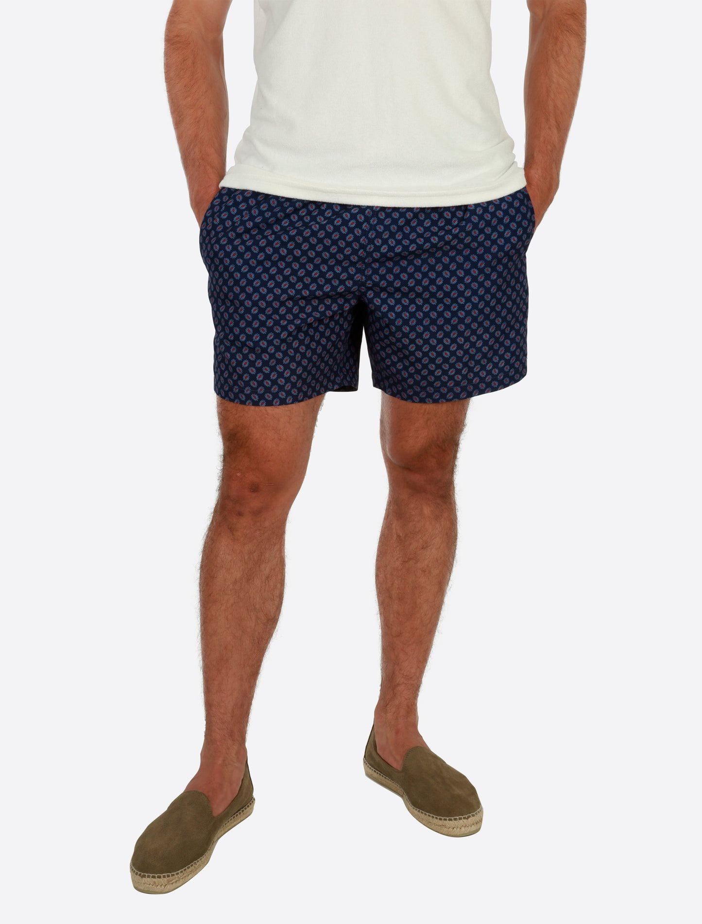 Classic Swim Shorts Navy red flower