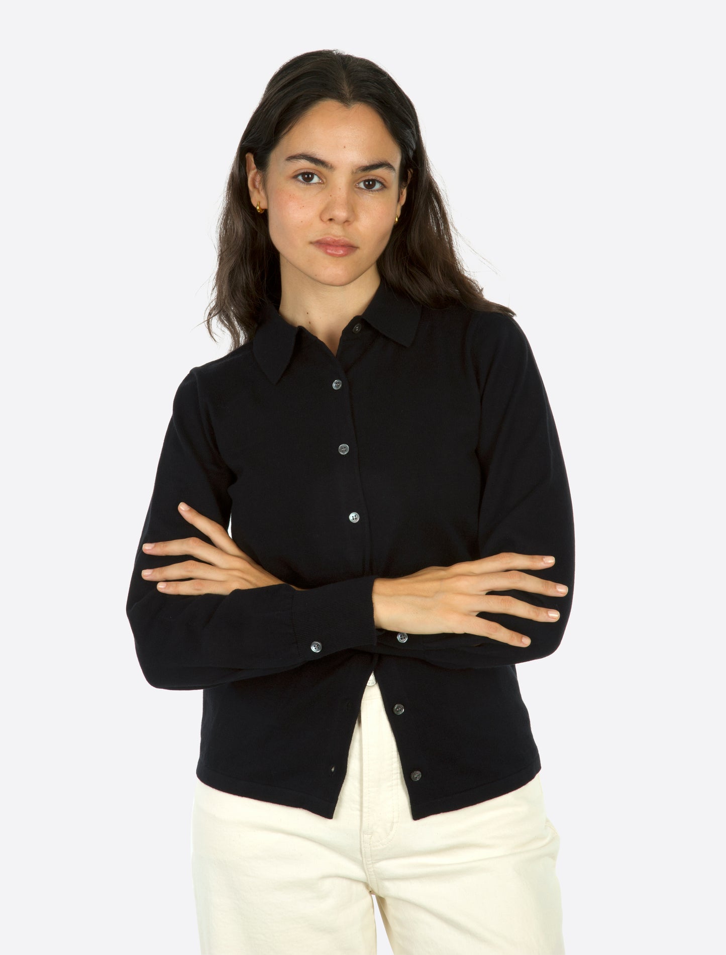 Sara strikket skjorte Svart