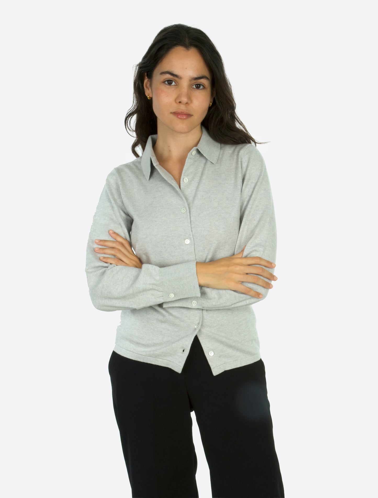 Sara strikket skjorte Grå