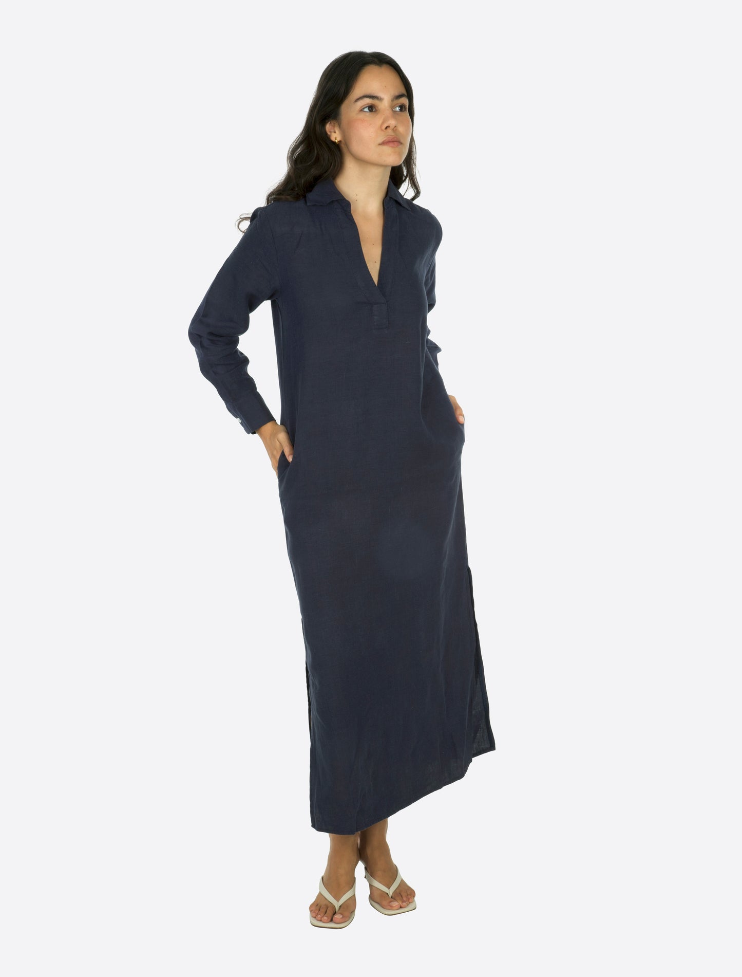 Sicily Linen dress Navy