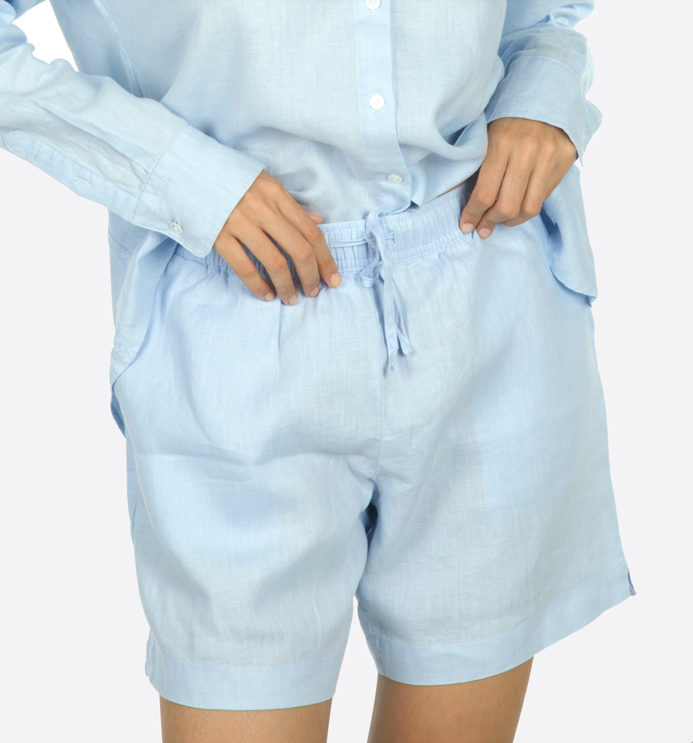 Palma Linen shorts Lyseblå