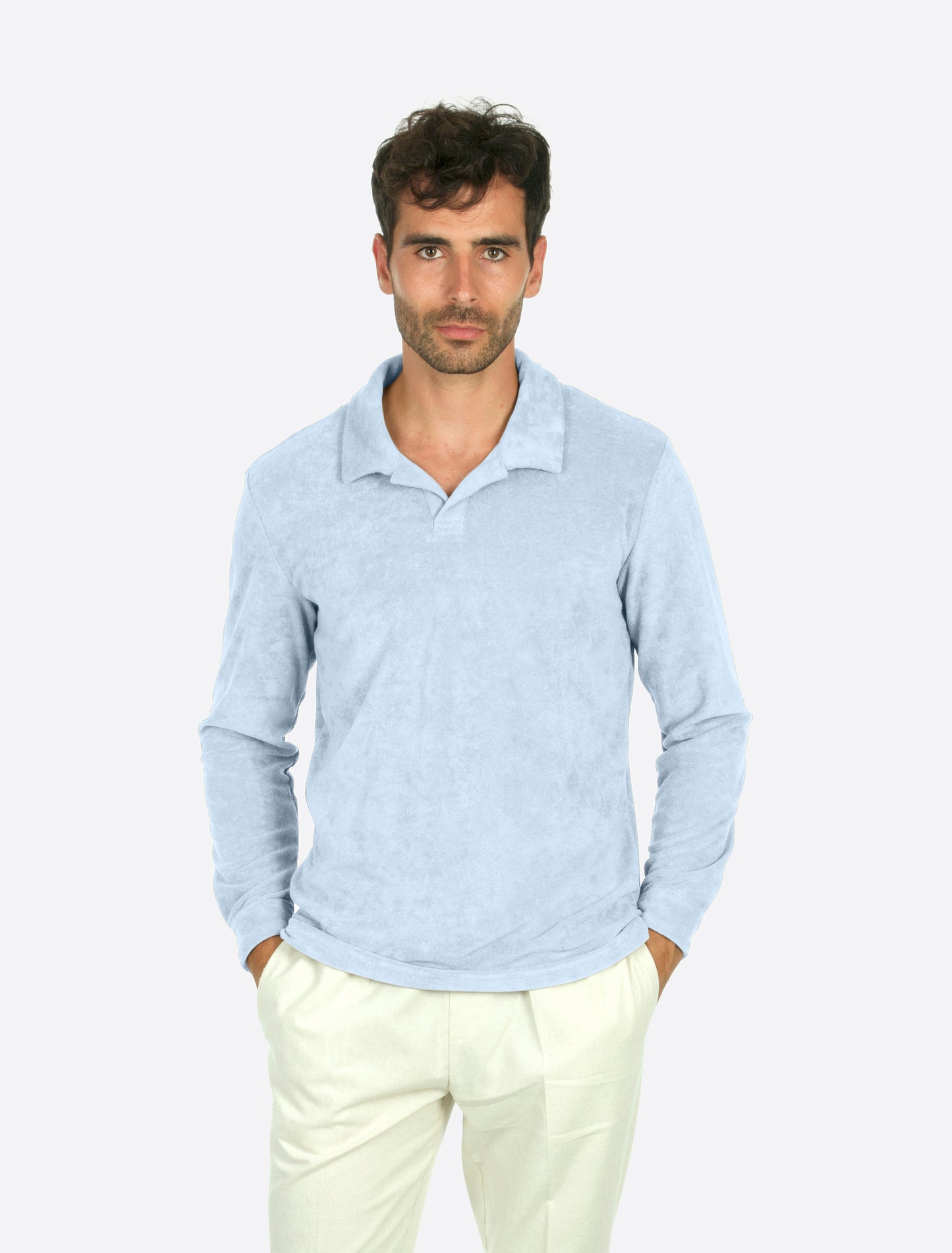 Riviera Terry Polo Long Sleeve Light blue