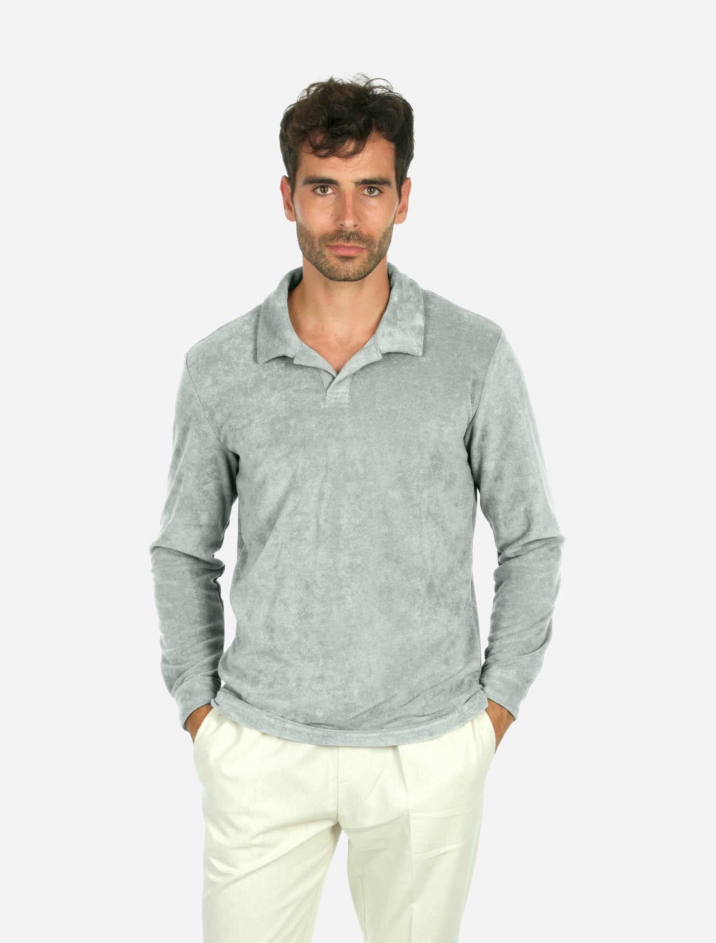 Riviera Terry Polo Long Sleeve Mint green