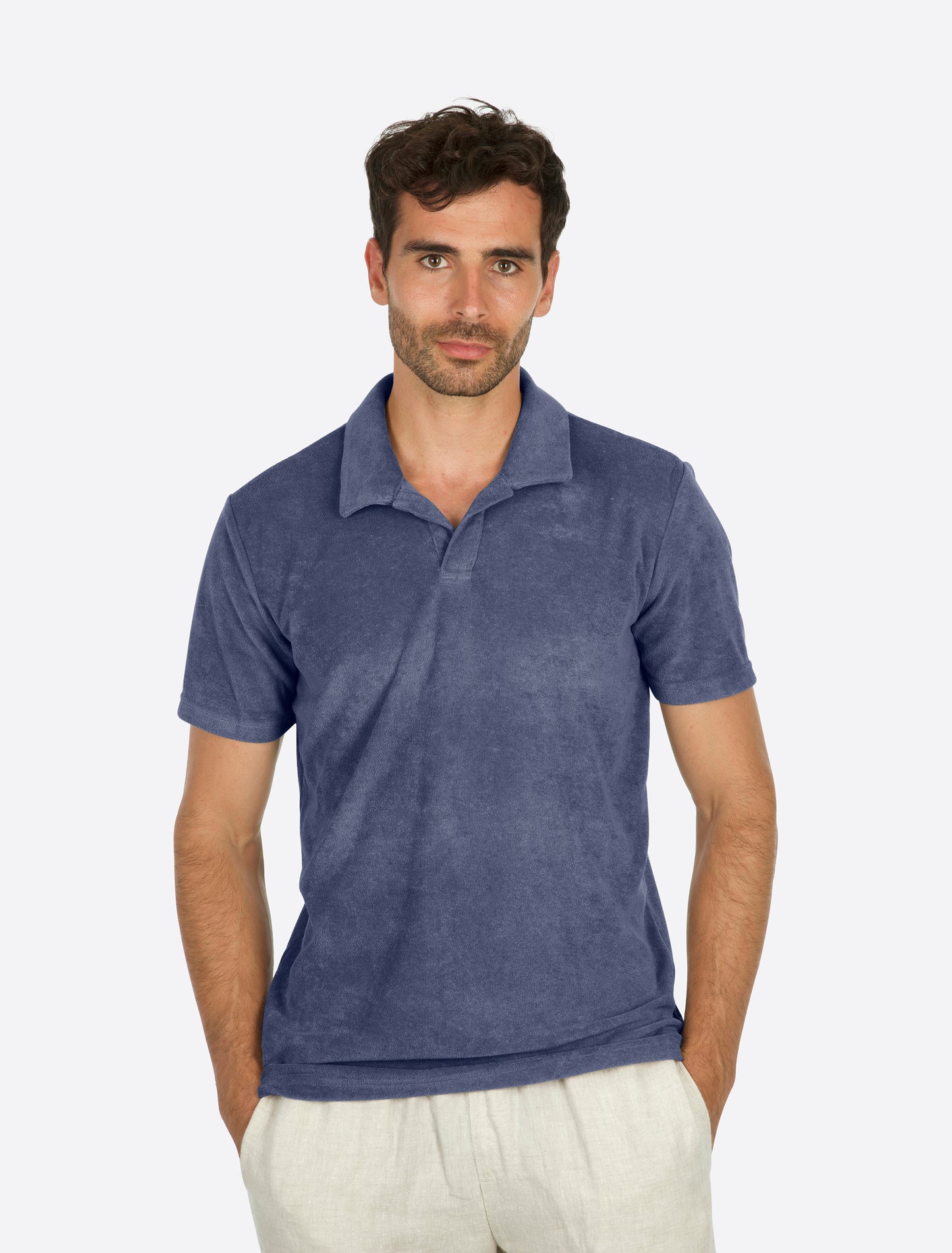 Riviera Terry Polo Short Sleeve Smokey blue