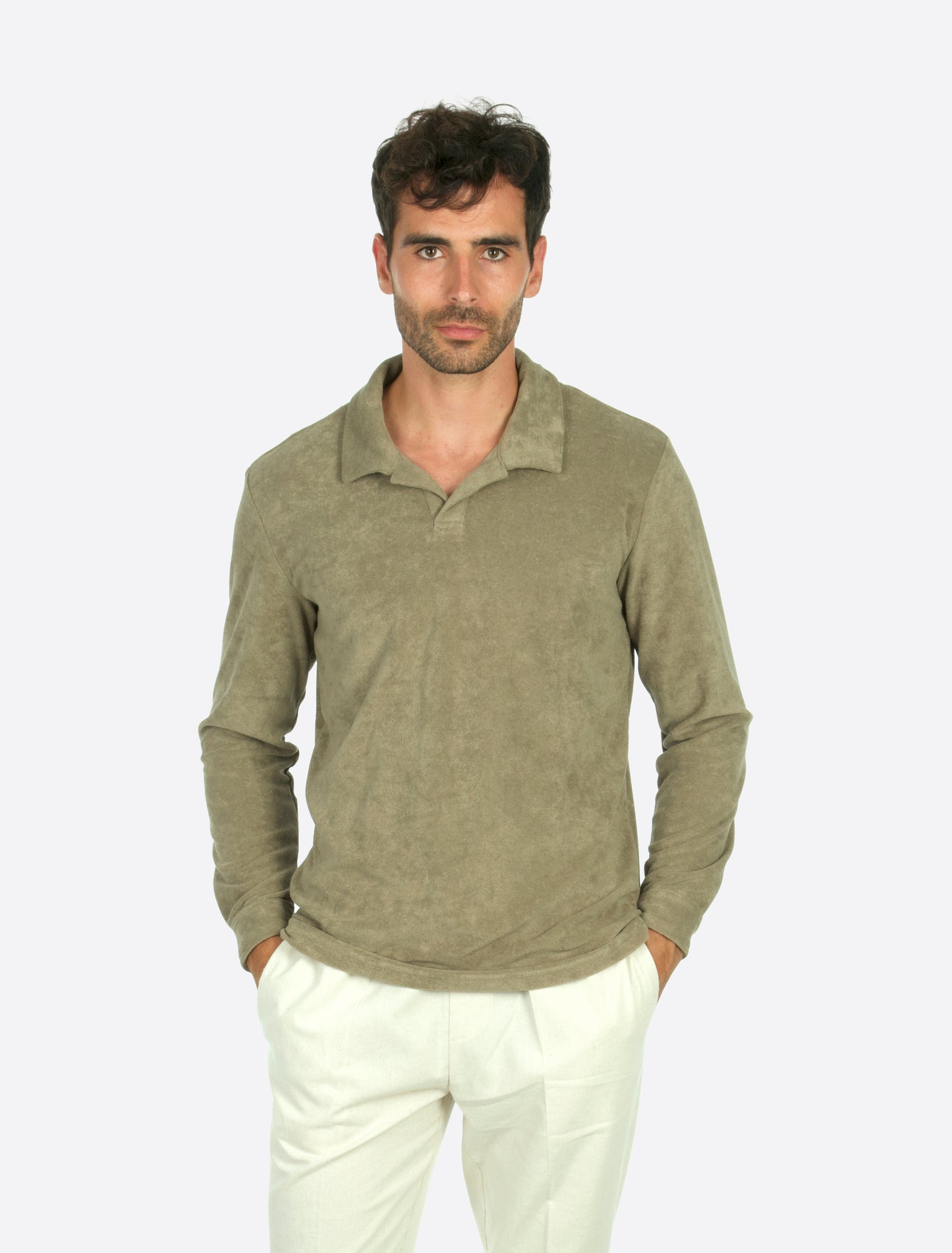 Riviera Terry Polo Long Sleeve Olive green