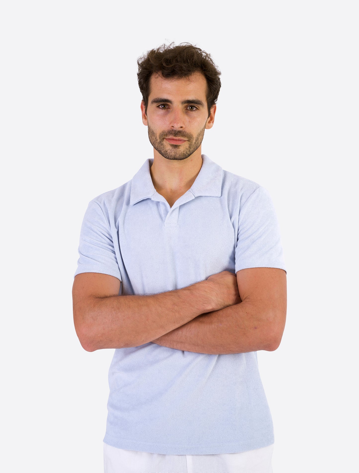 Riviera Terry Polo Short Sleeve Light Blue