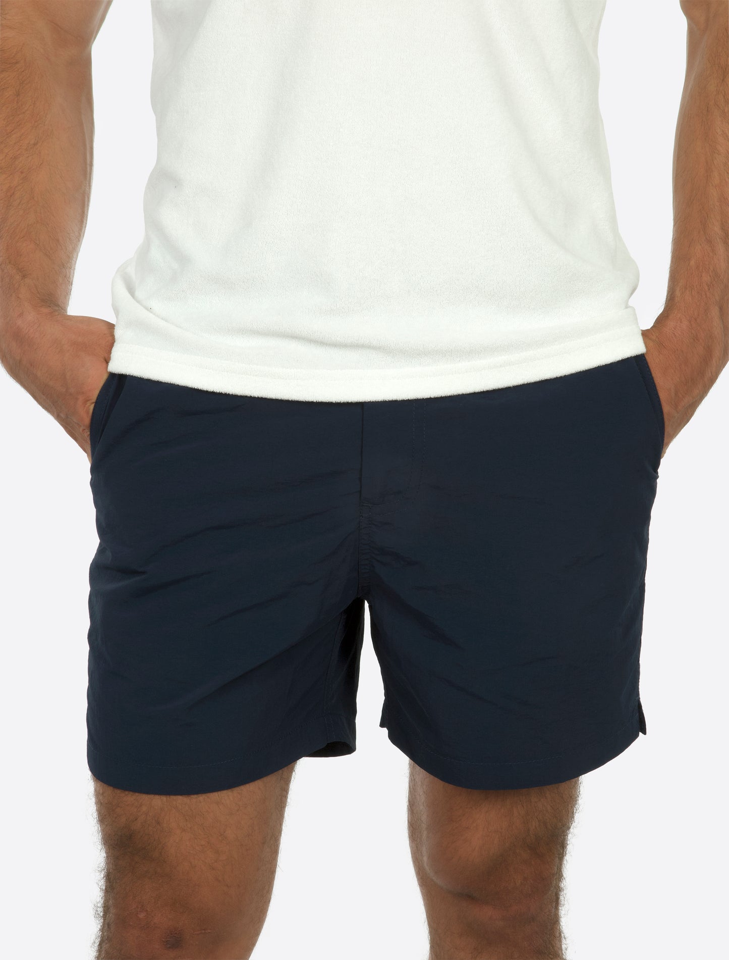 Walker Swim Shorts with Elastic Sides Navy