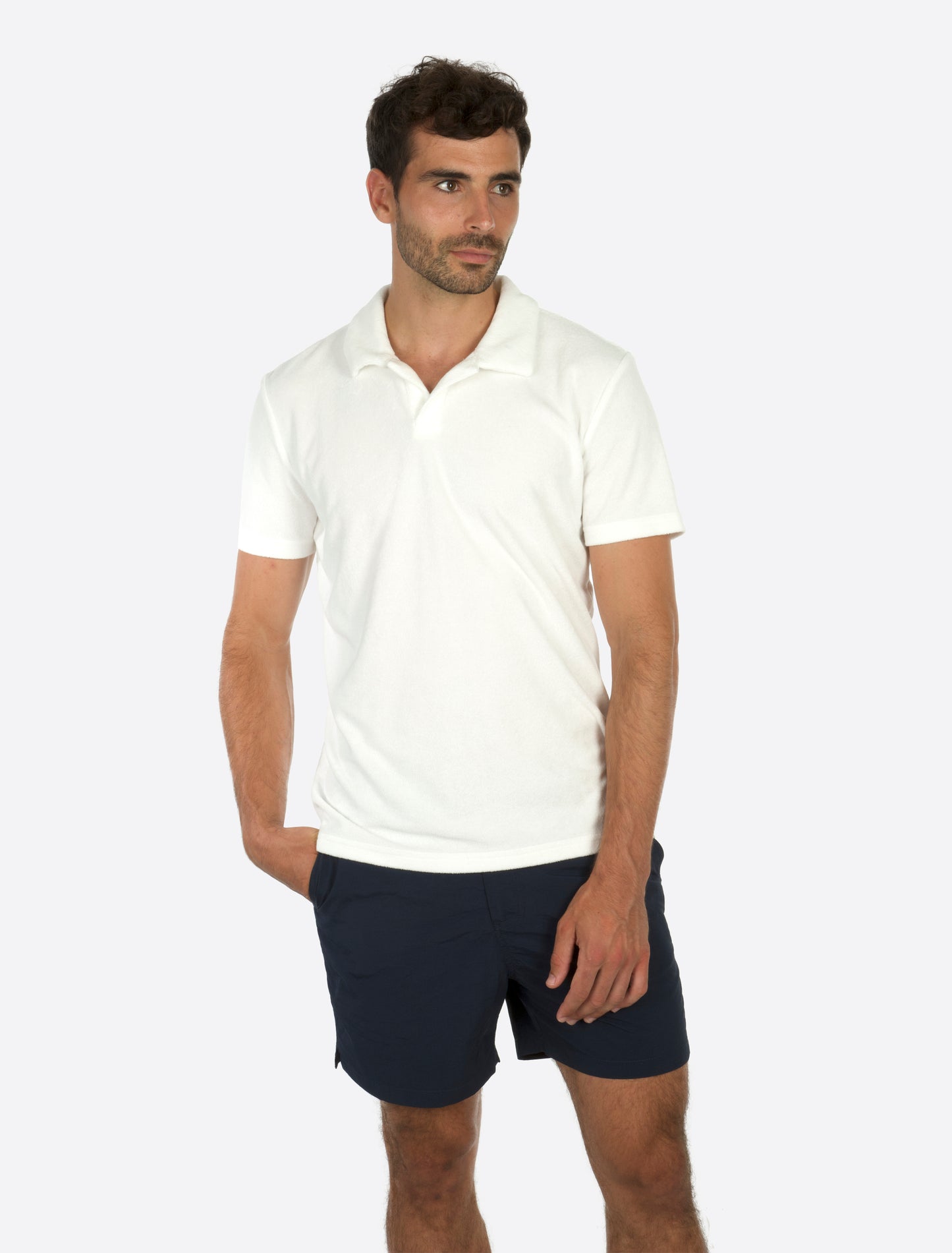 Walker Swim Shorts with Elastic Sides Navy