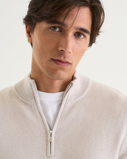 Victor merino cashmere half zip marble
