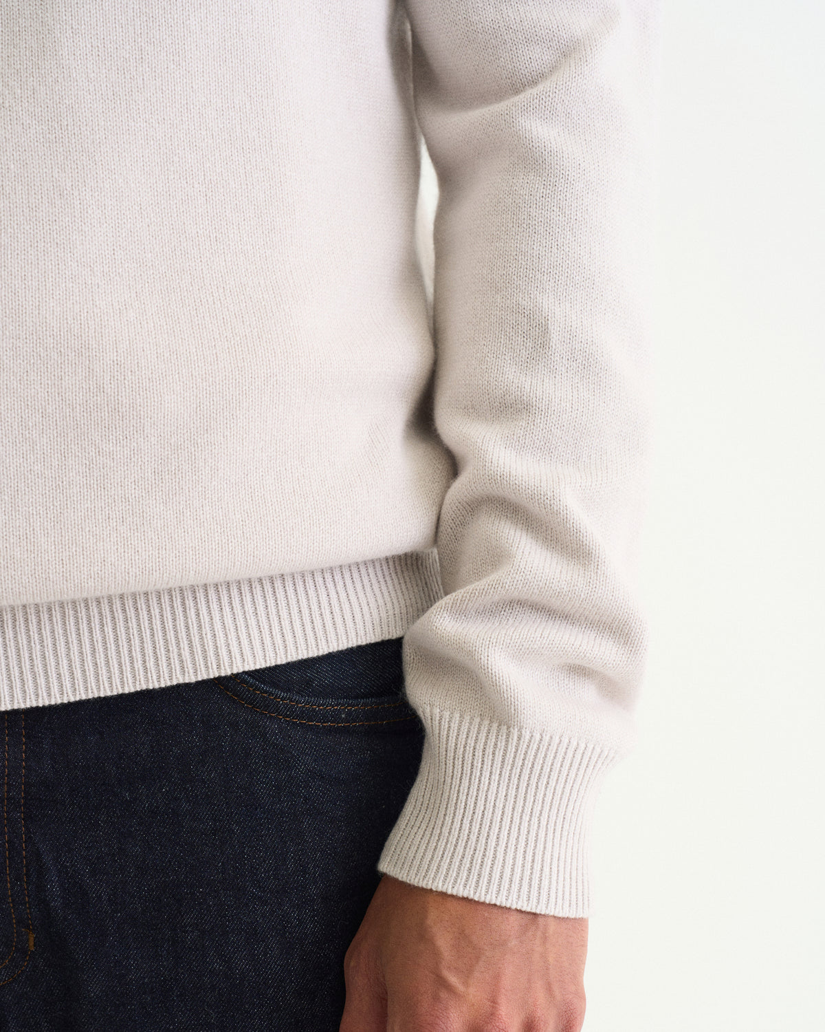 Nobel merino cashmere v-neck marble
