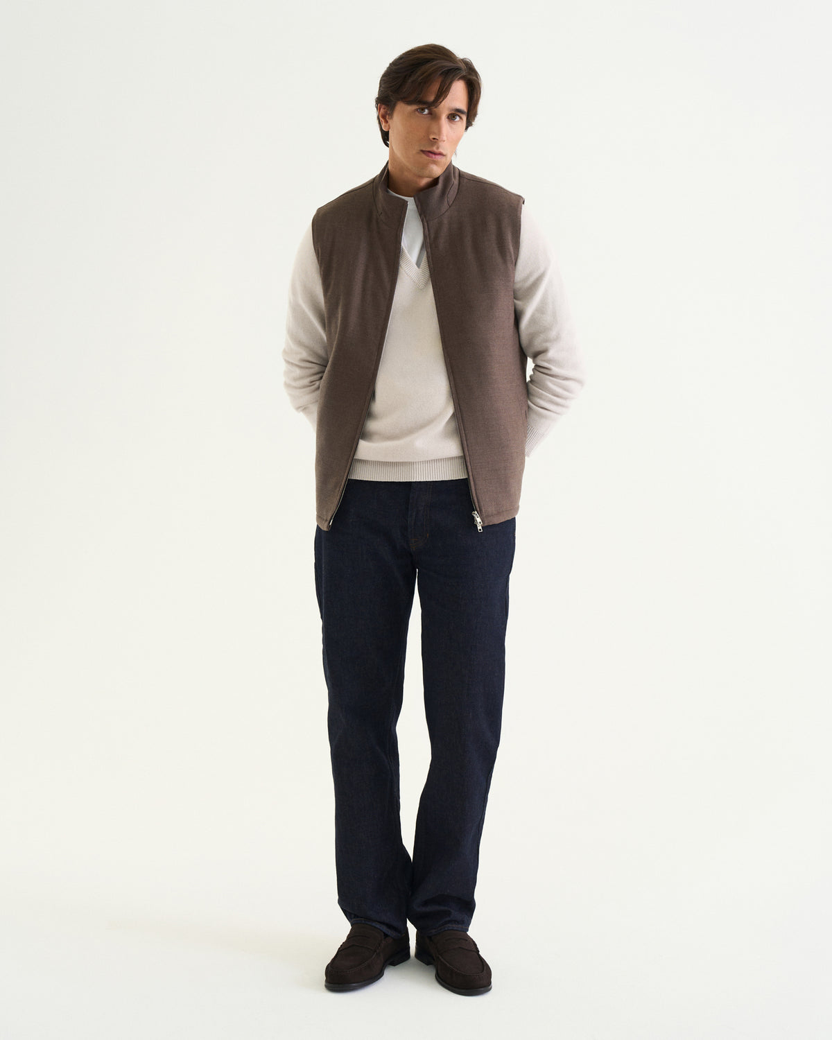 Massimo Ull Flannel Vest brown