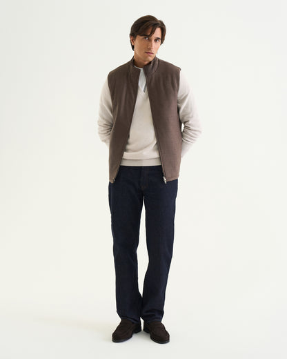 Massimo Ull Flannel Vest brown