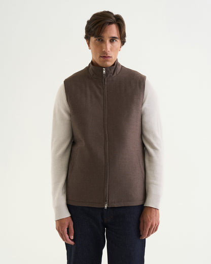 Massimo Ull Flannel Vest brown